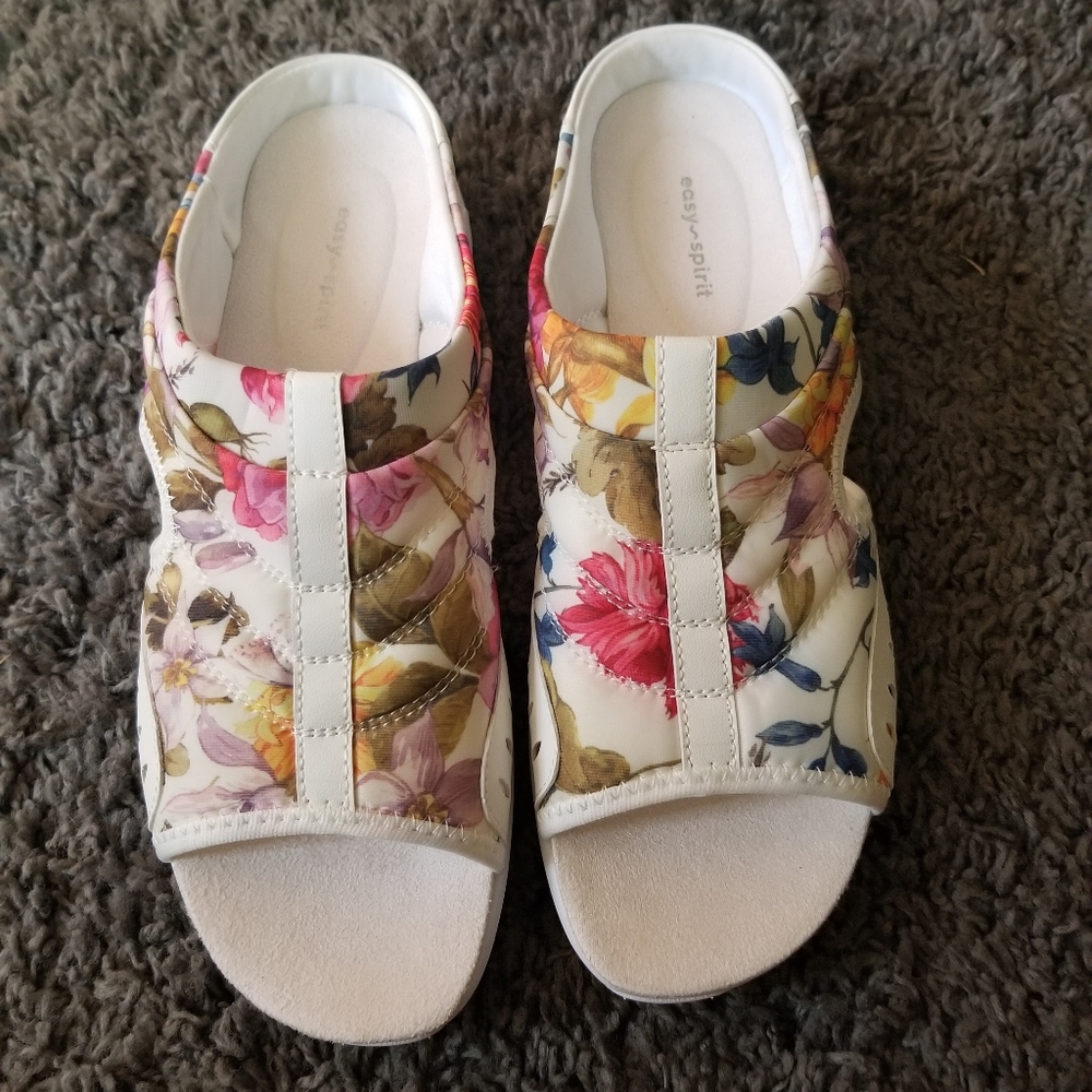 Easy spirit floral slide sandals